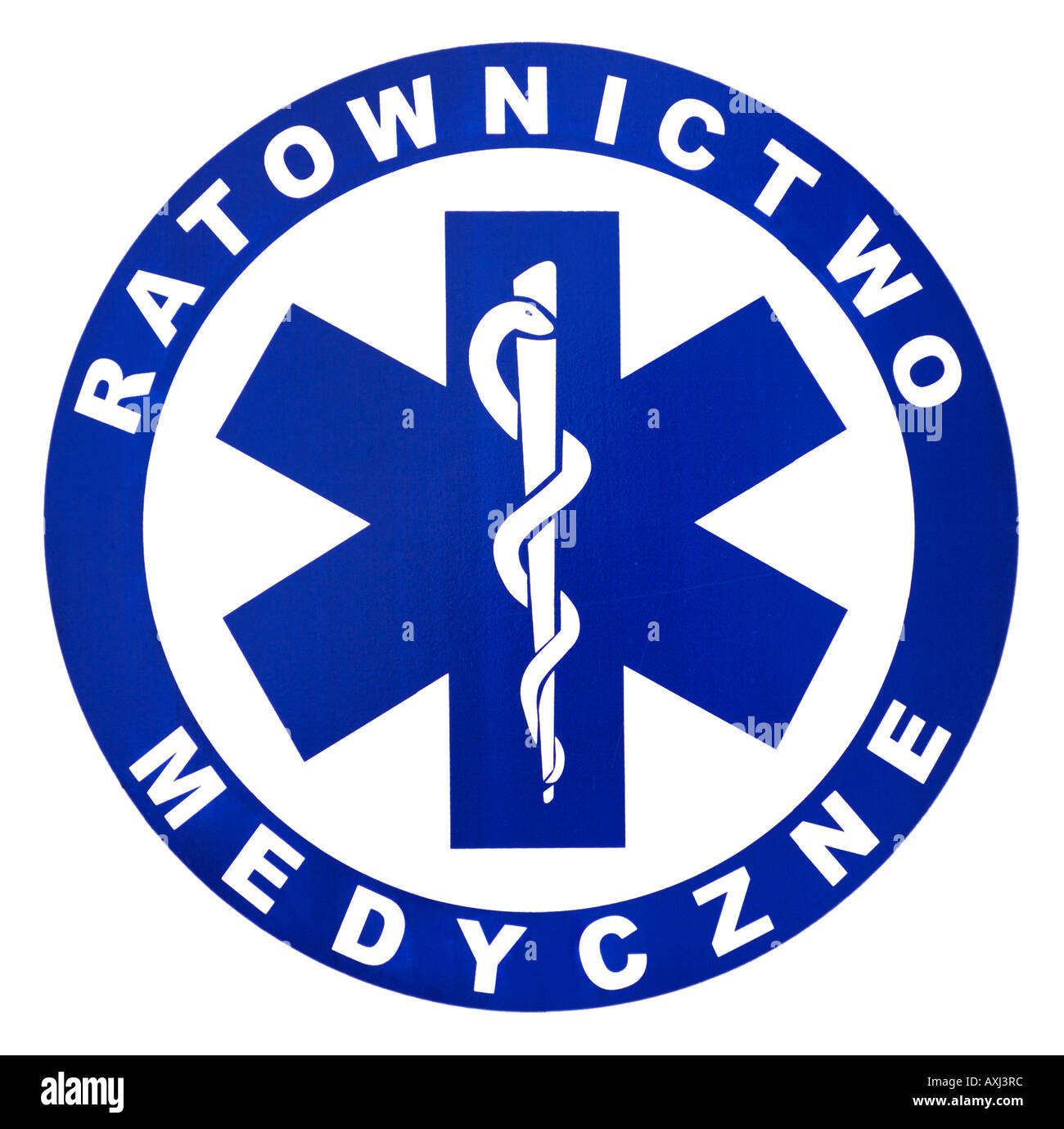 Poland ambulance vehicle emblem Stock Photo