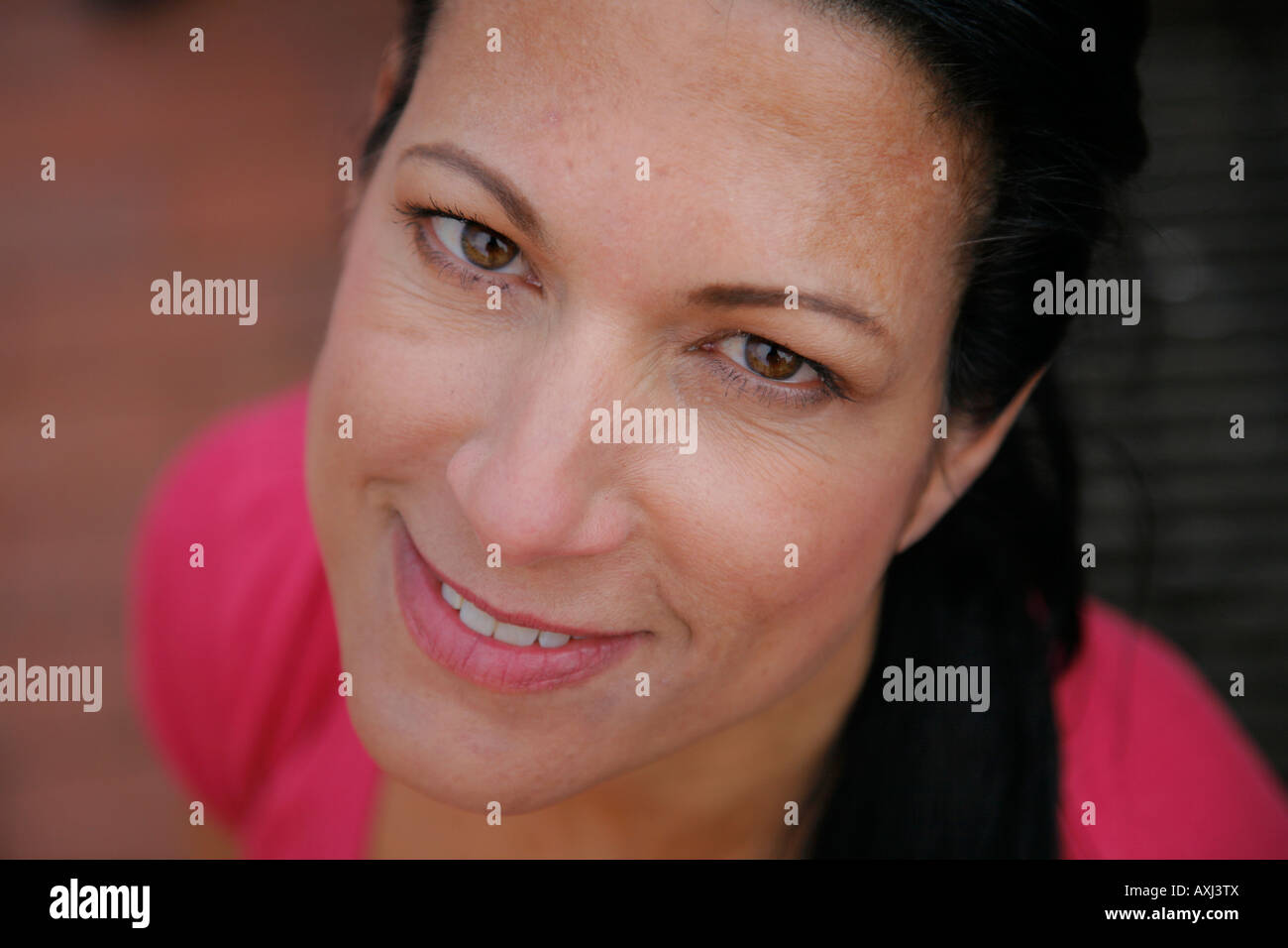 Woman portrait close-up outdoors, MR-3-26-08-1 Stock Photo