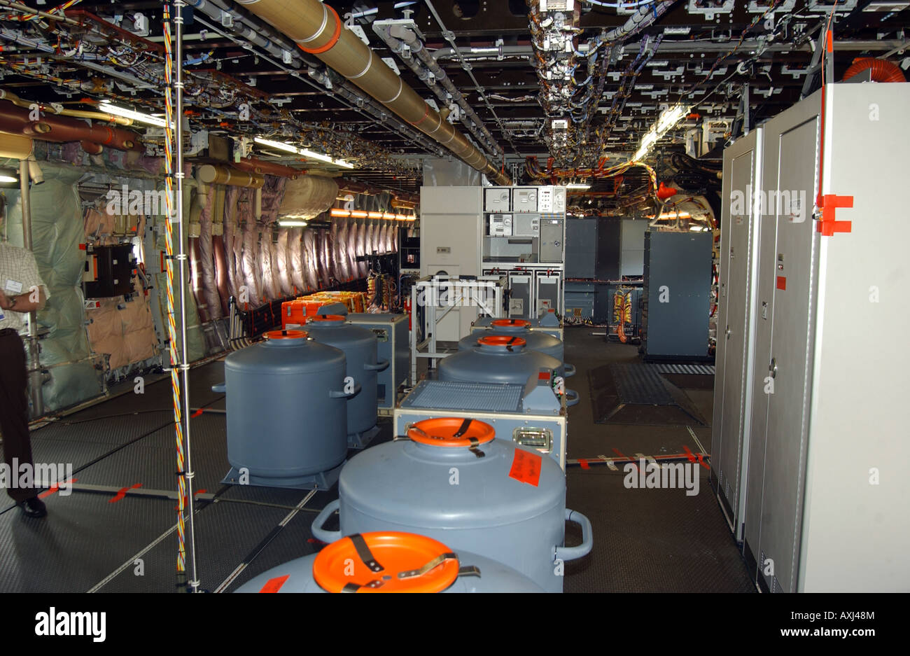 Ballast bottles on an A380800 airbus docked at Singapore's Changi