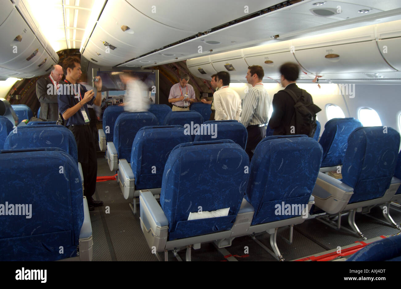 Airbus A380-800 cabin. Stock Photo