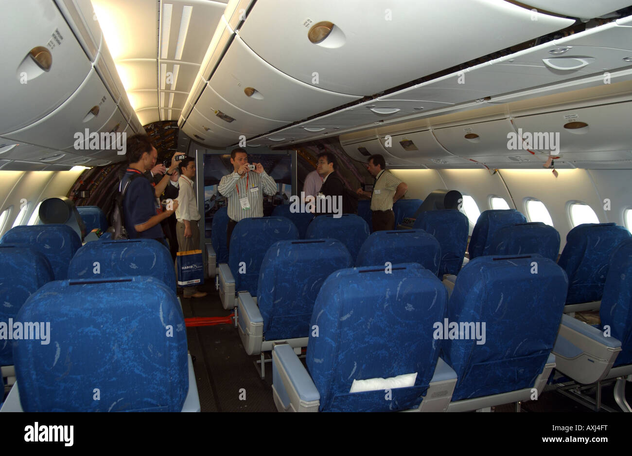 Airbus A380-800 cabin. Stock Photo