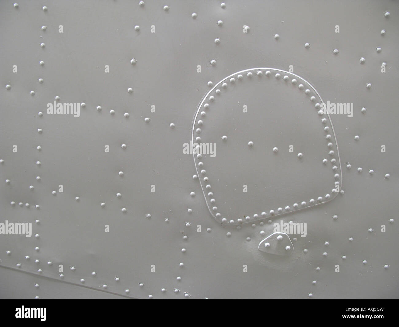 Detail of riveted hull on a Consolidated Catalina flying boat aircraft