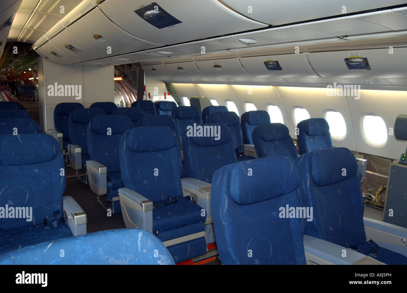 Airbus A380-800 cabin. Stock Photo