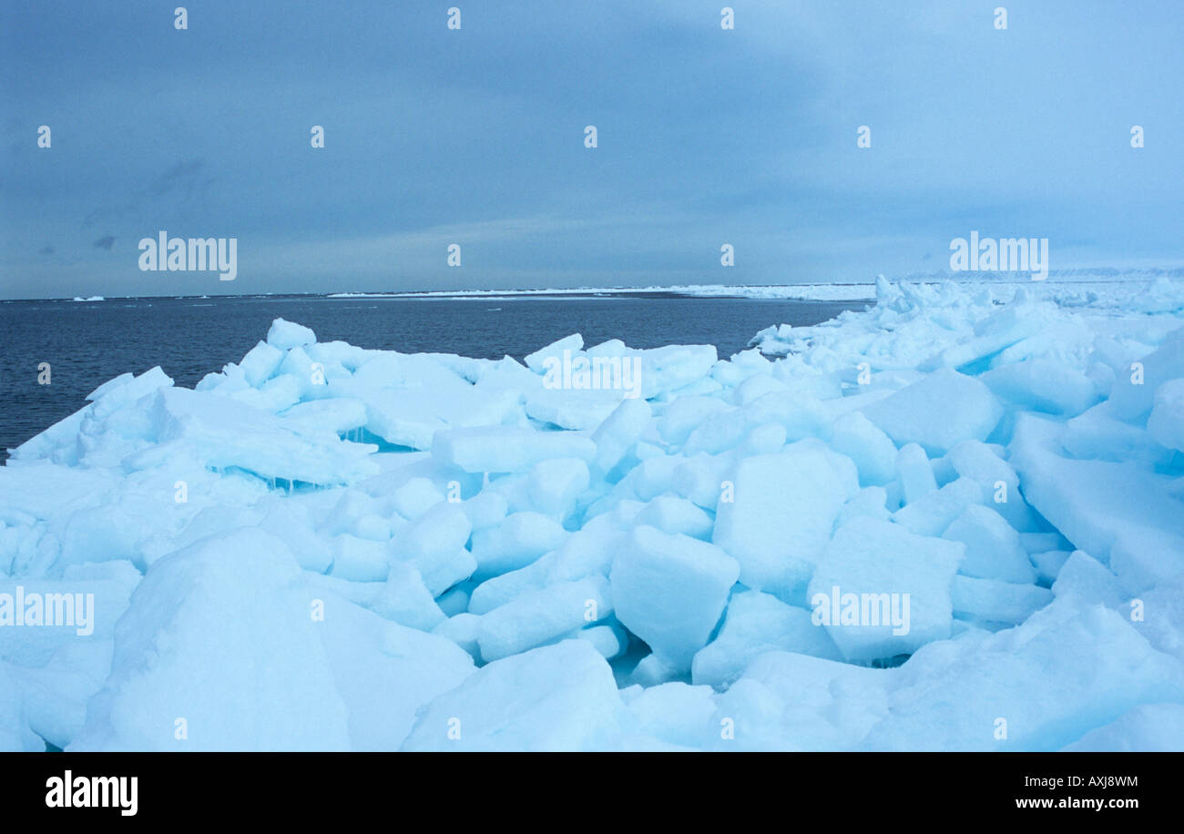 Drift ice at sea edge, Lancaster sound, Canada Stock Photo