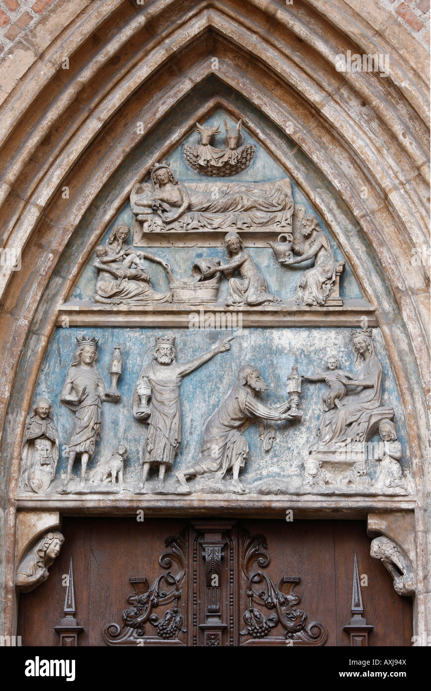 Ulm, Münster, 'Westliches Portal auf der Nordseite, sogenanntes Kleines Marienportal: Stock Photo