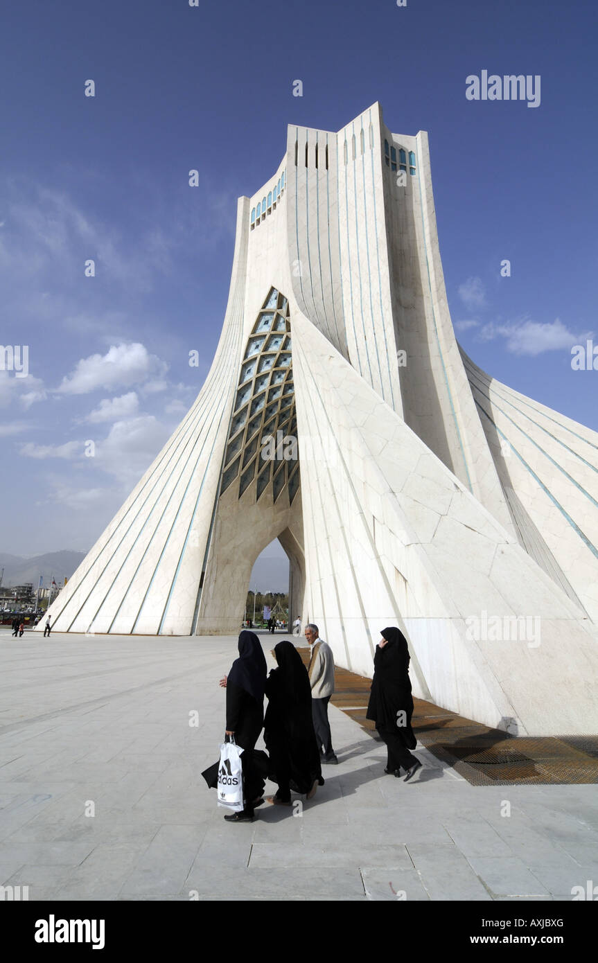 The Azadi monument is a major architectural landmark, constructed by the former Shah regime, located in western Tehran, Iran Stock Photo