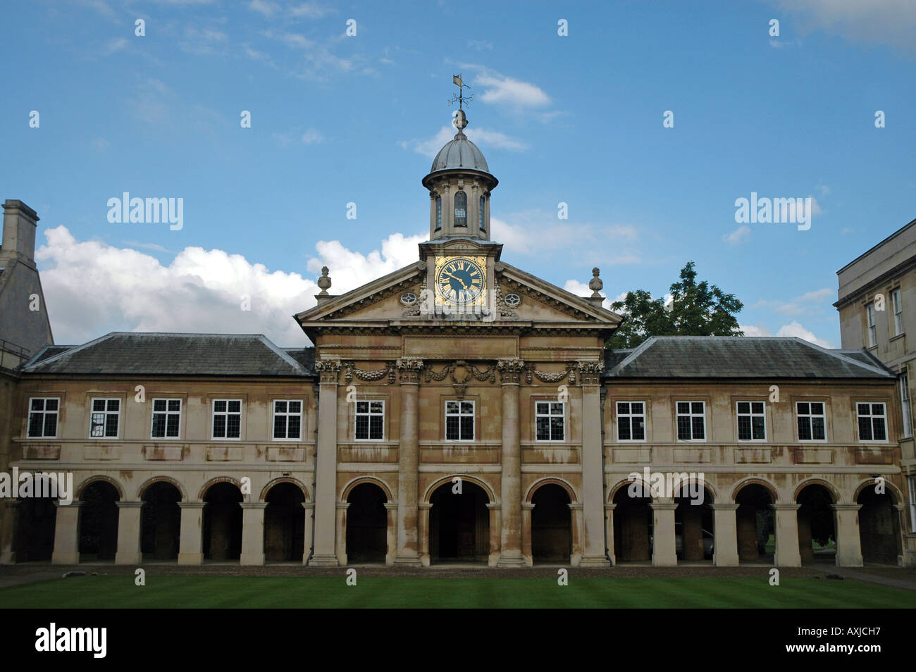 Chapel of Emmanuel College on Front Court in Cambridge, UK Stock Photo
