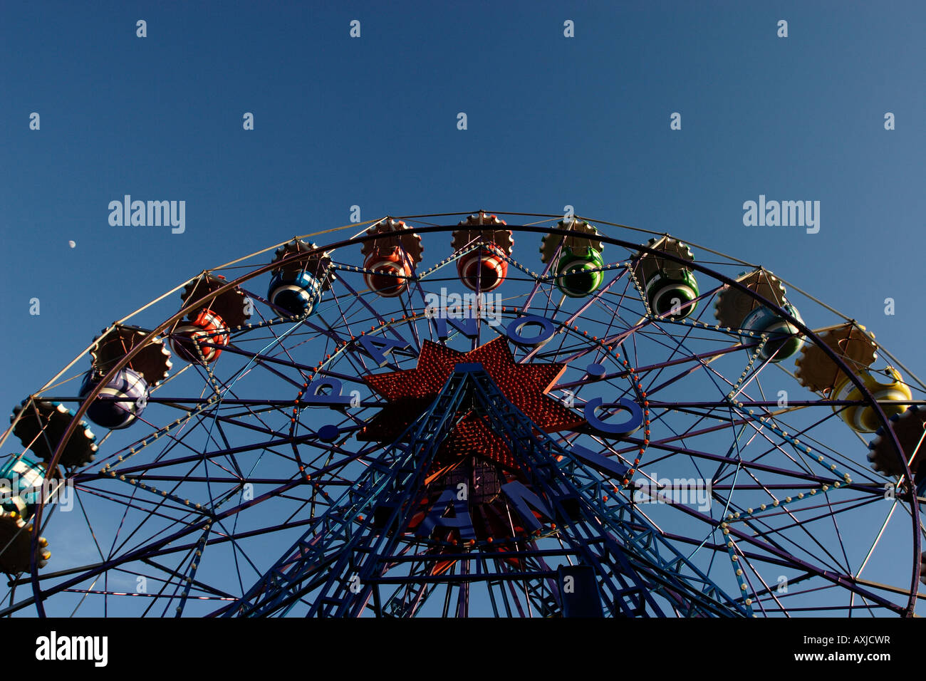 Big wheel in Tibidabo amusment parc, Barcelona Stock Photo