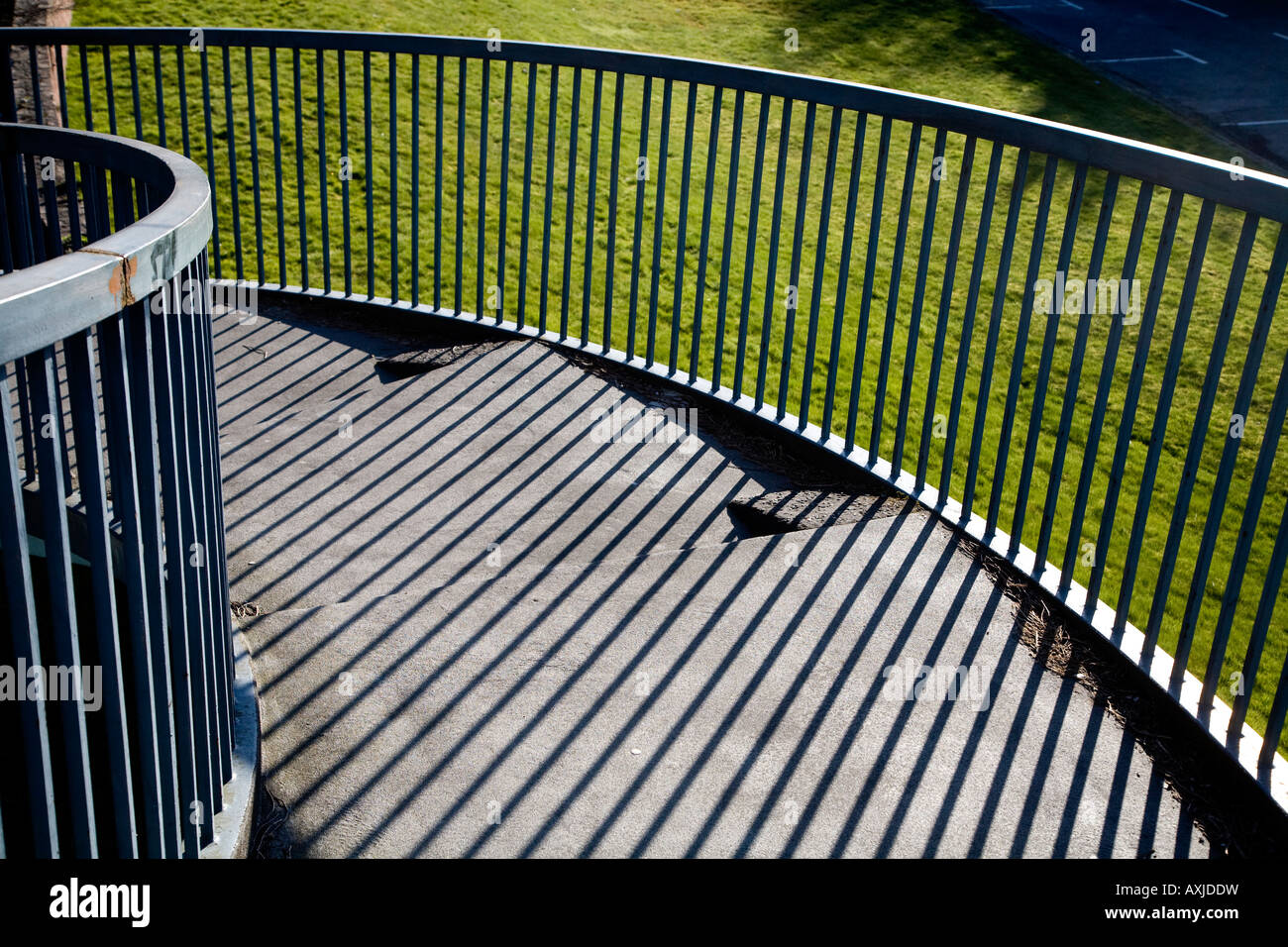 A footbridge crossing over a road in Glasgow Scotland UK Stock Photo