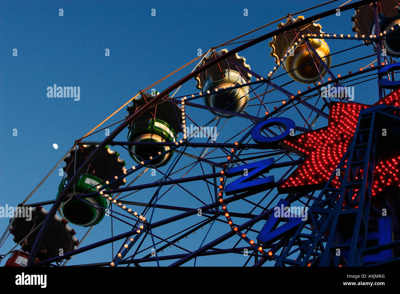 Big wheel in Tibidabo park, Barcelona Stock Photo