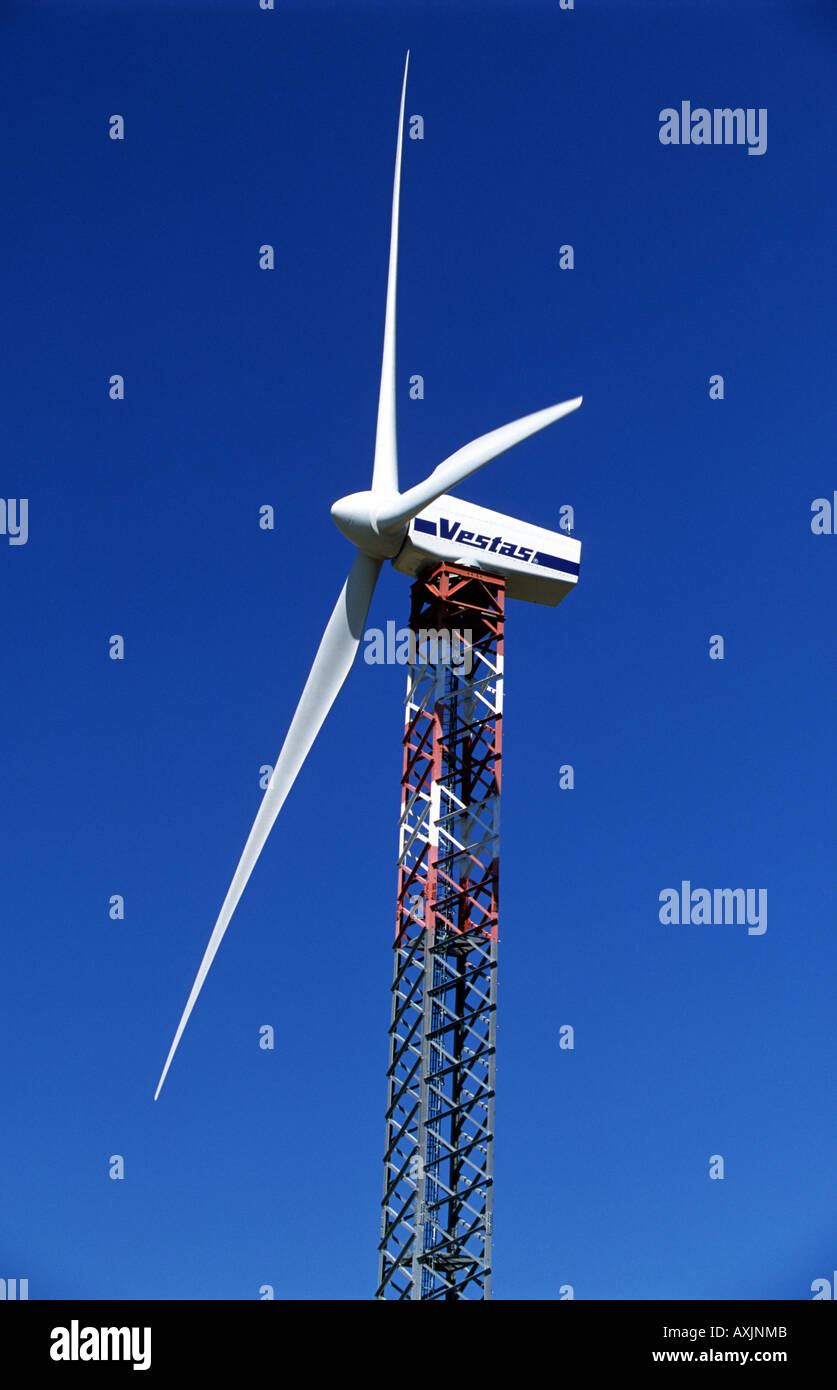 Vestas wind turbines on the Island of Sicily. The Danish company designs,  manufactures, and sells wind turbines around the world Stock Photo - Alamy