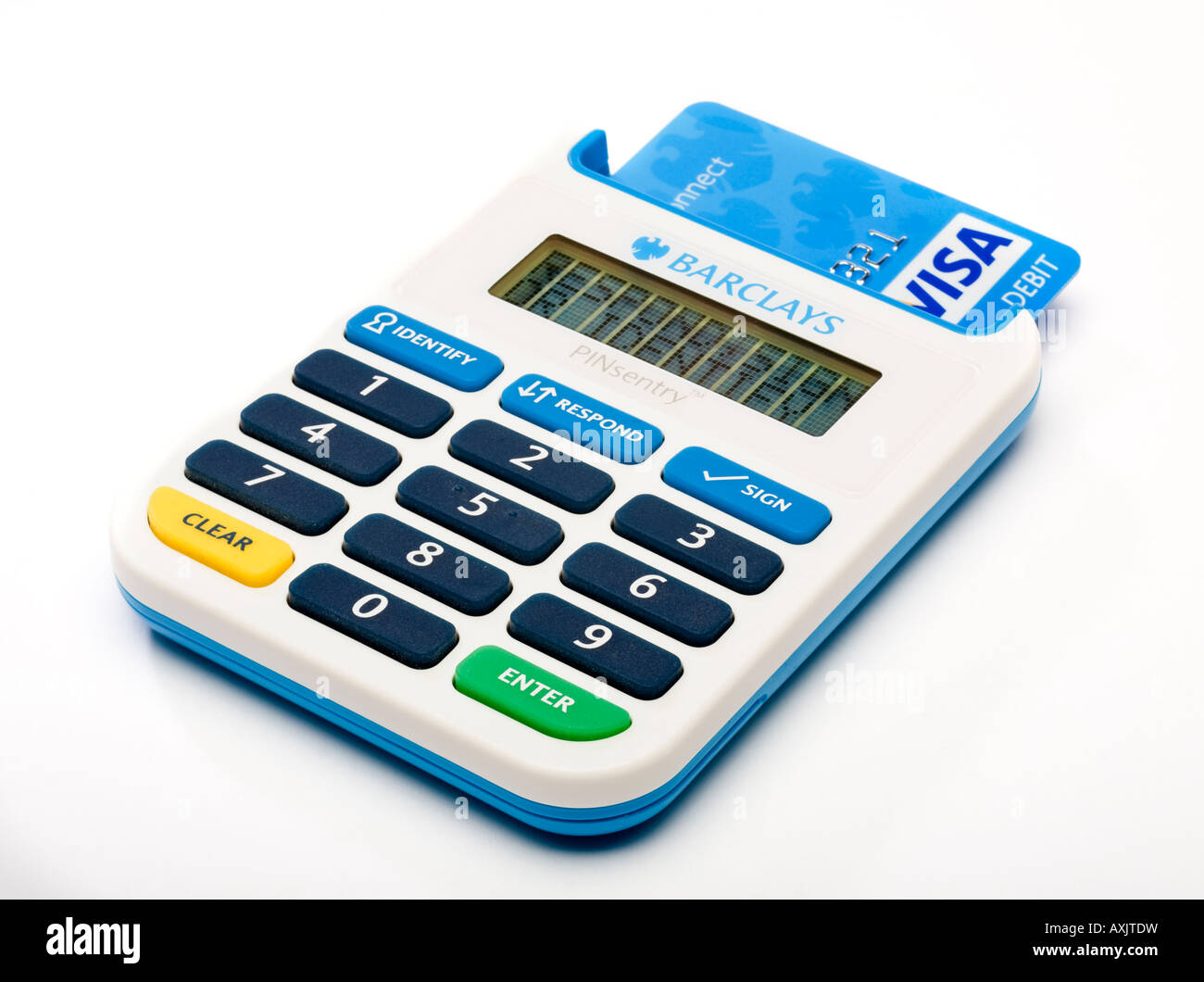 Barclays Bank Pin Sentry chip and pin debit card reader that generates random number to prevent online banking fraud Stock Photo