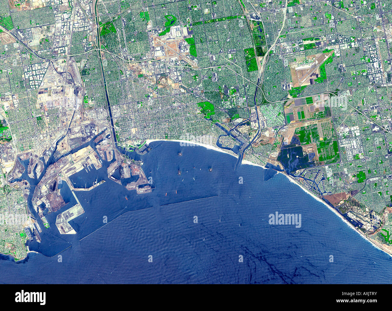 Satellite image of city Los Angeles Stock Photo Alamy