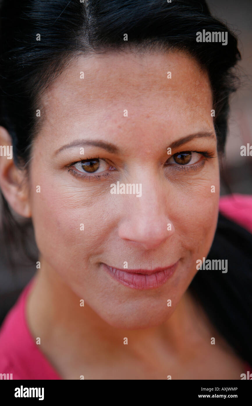 Woman portrait close-up outdoors, MR-3-26-08-1 Stock Photo