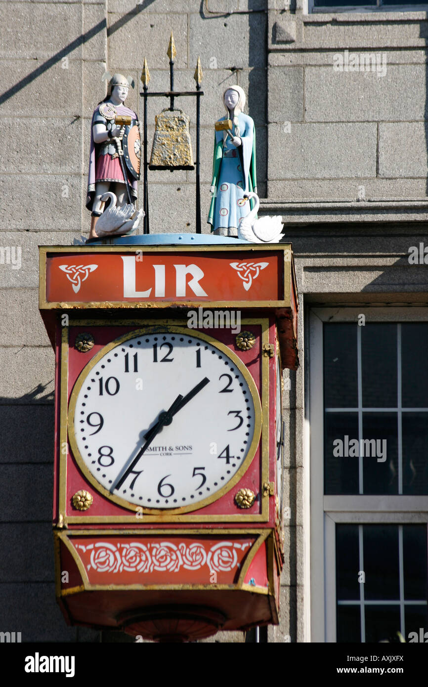 Large outdoor clock, O'Connell Street, Dublin Stock Photo