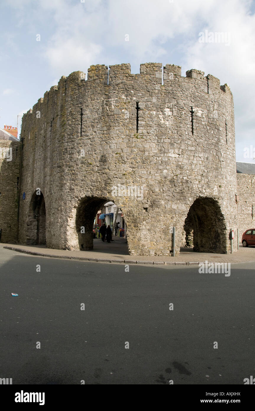 Five Arches Medieval castle walls surrounding old Tenby Pembrokeshire ...