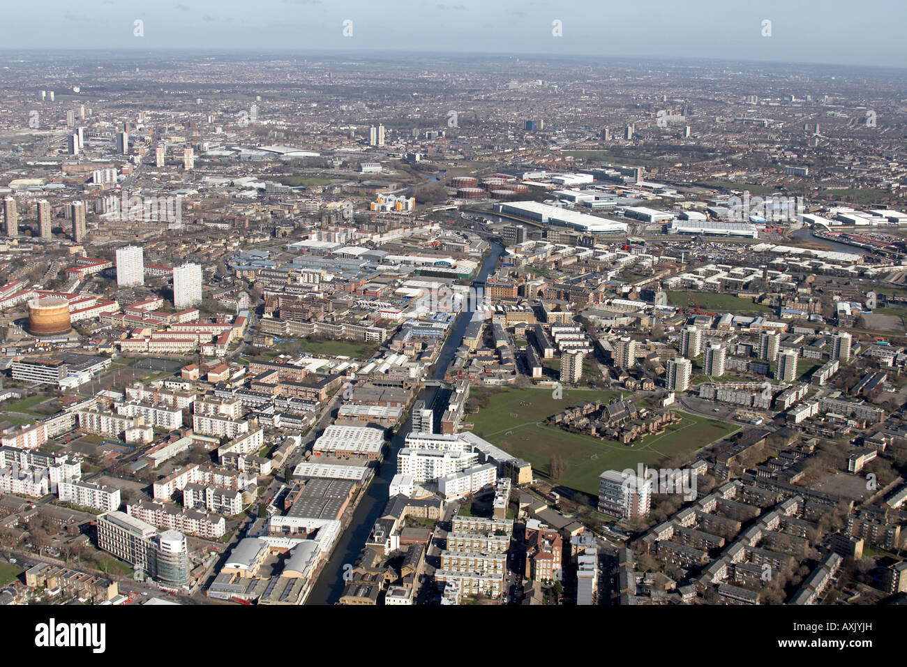 High level oblique aerial view north east of Bartlett Park Tower