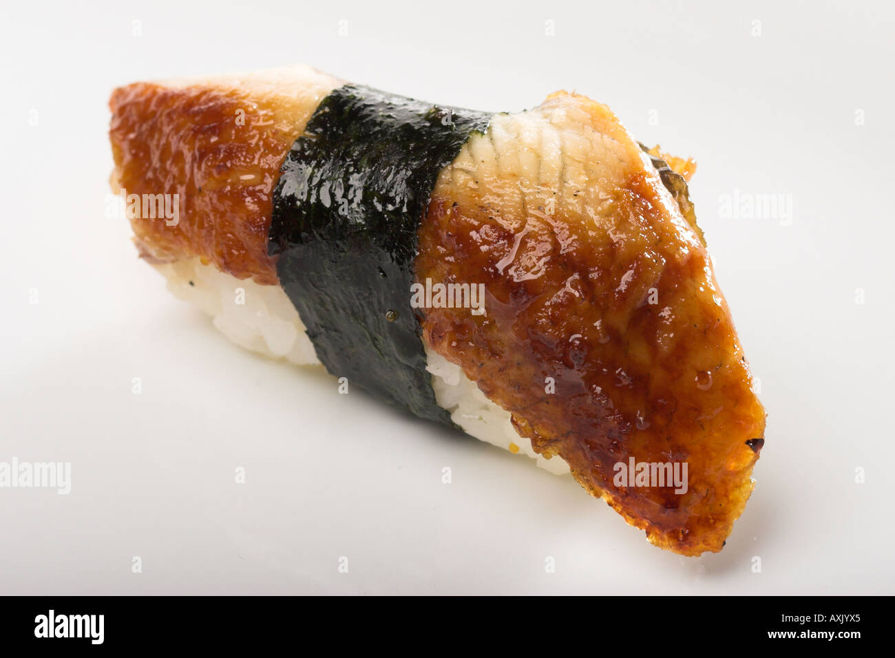 unagi eel fresh seafood brown white fish seaweed rice rapped appetizer meal Asian consumption eat food Stock Photo