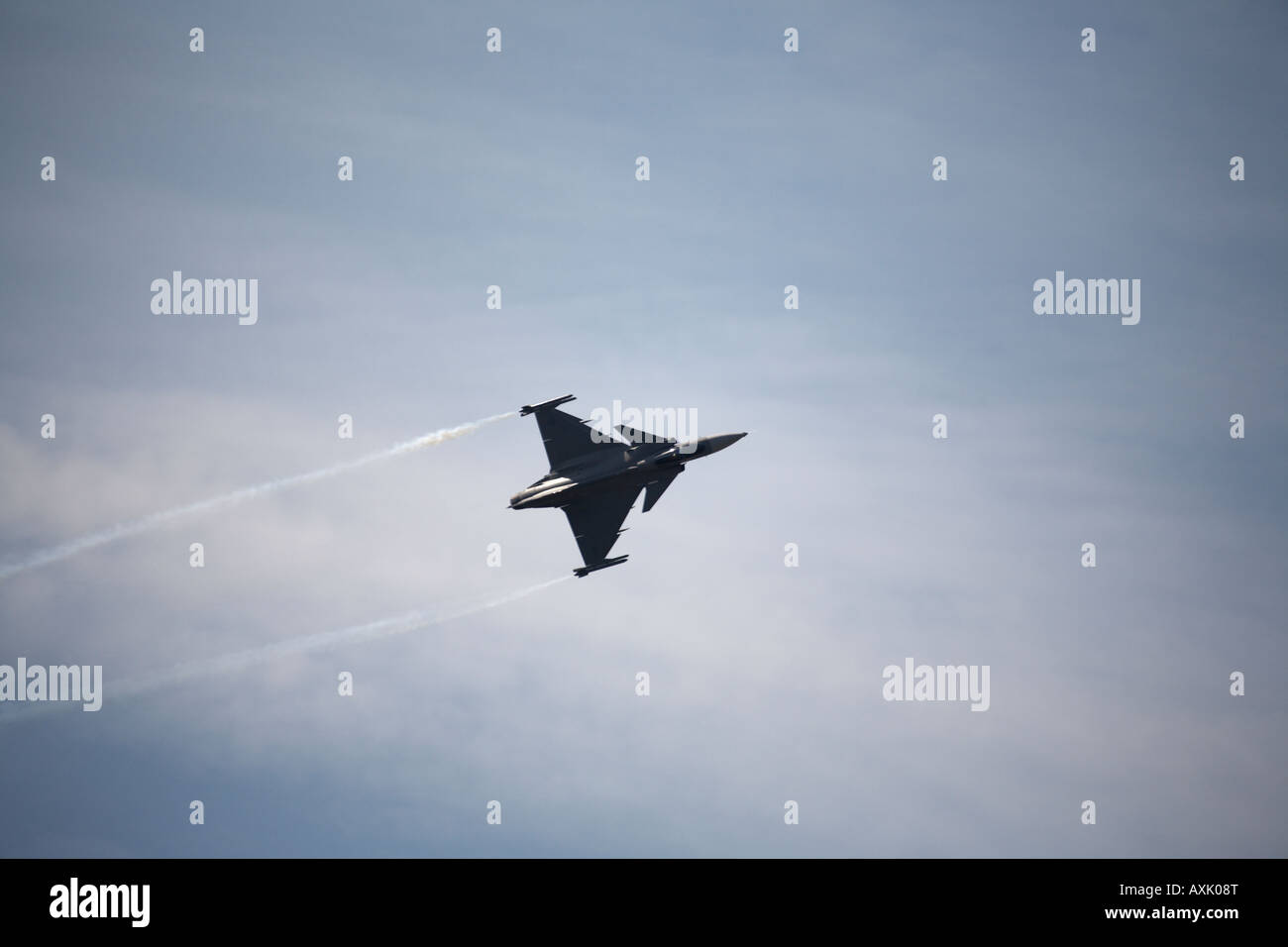 SAAB Gripen aircraft on flying display at Farnborough International Airshow July 2006 Stock Photo