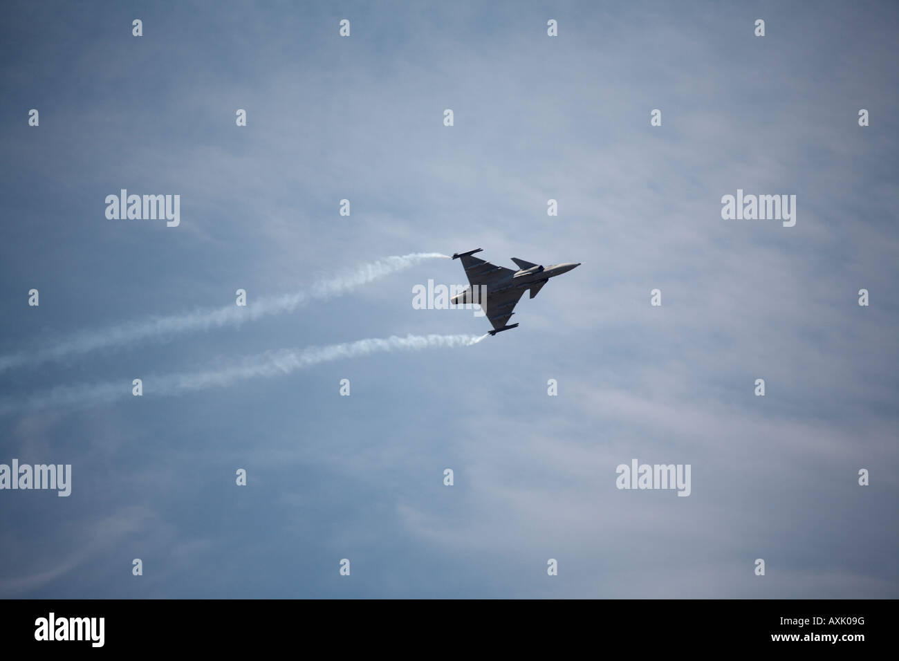 SAAB Gripen aircraft on flying display at Farnborough International Airshow July 2006 Stock Photo