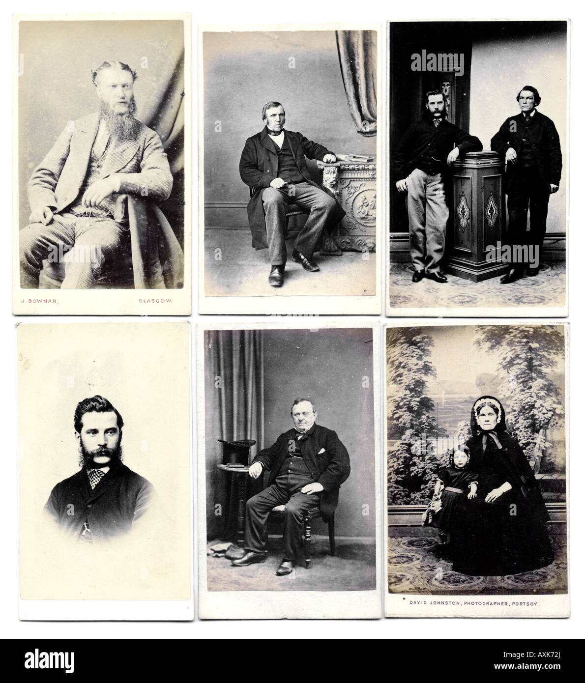Victorian 1860s Carte de Visite CDV old vintage photograph collection Stock Photo