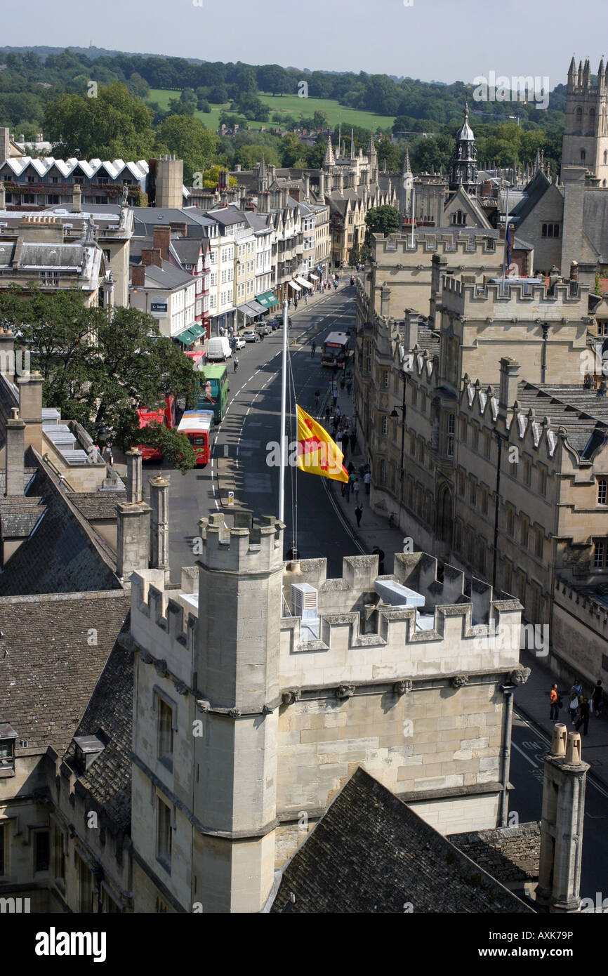 High Street, Oxford, View from St Mary the Virgin Church Stock Photo