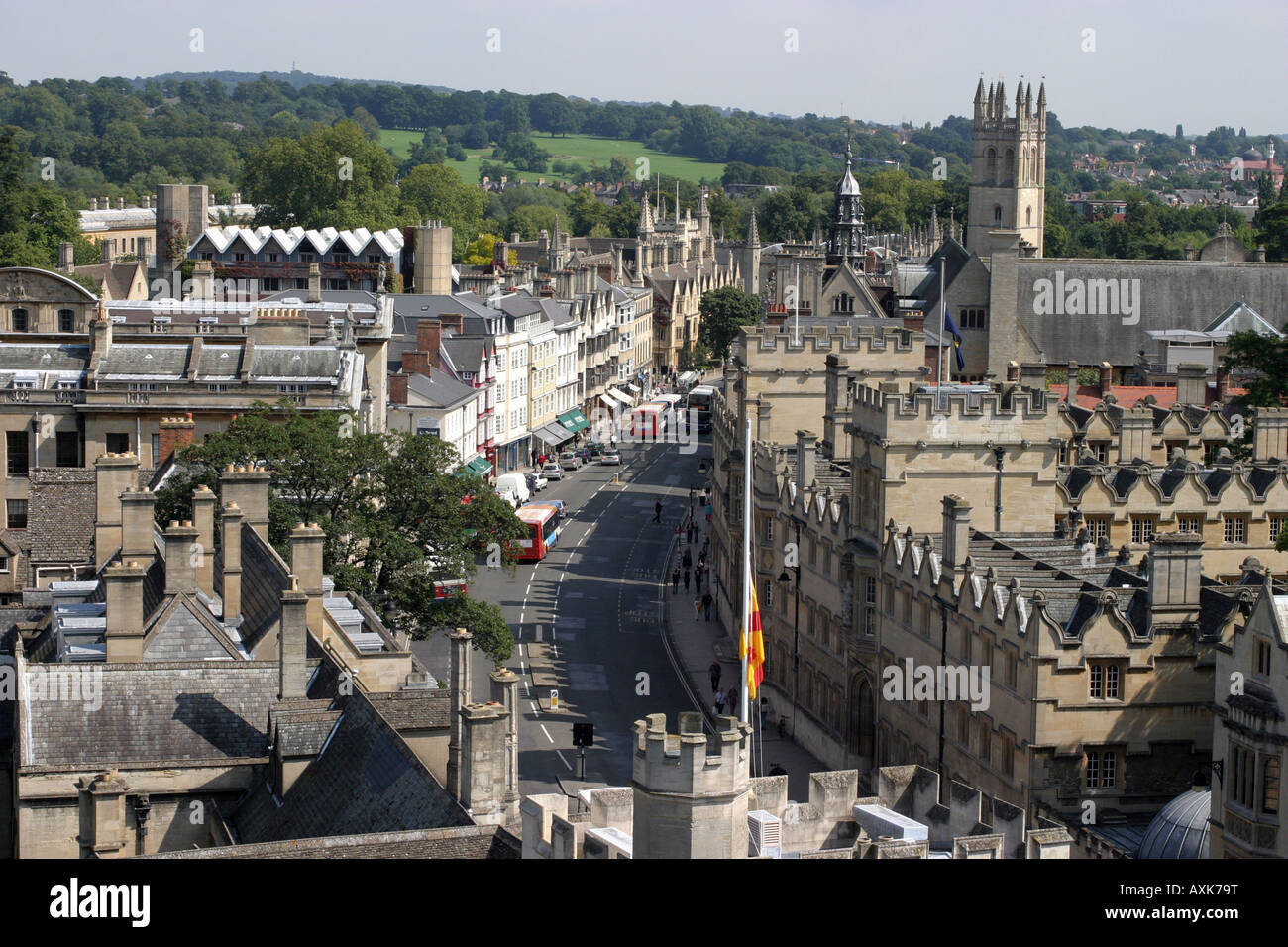 High Street, Oxford, View from St Mary the Virgin Church Stock Photo
