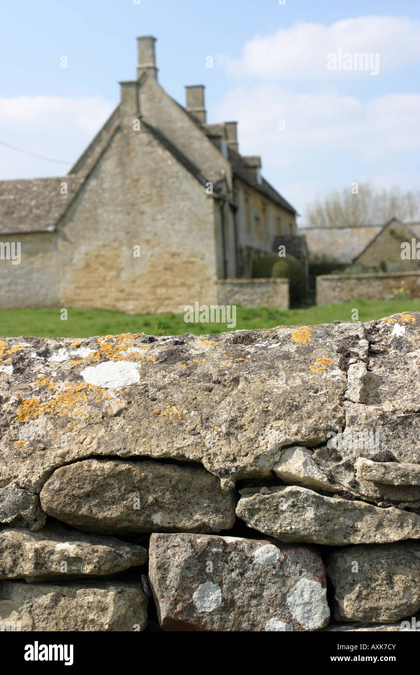 Dry Stone Wall. Cotswolds Stock Photo