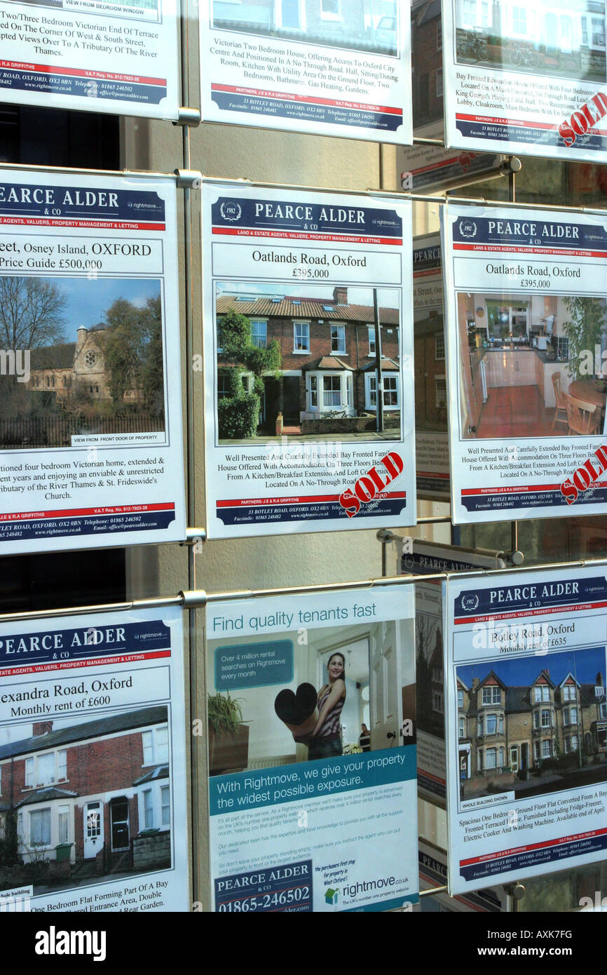 Pearce Alder Estate Agents, Oxford, England Stock Photo Alamy