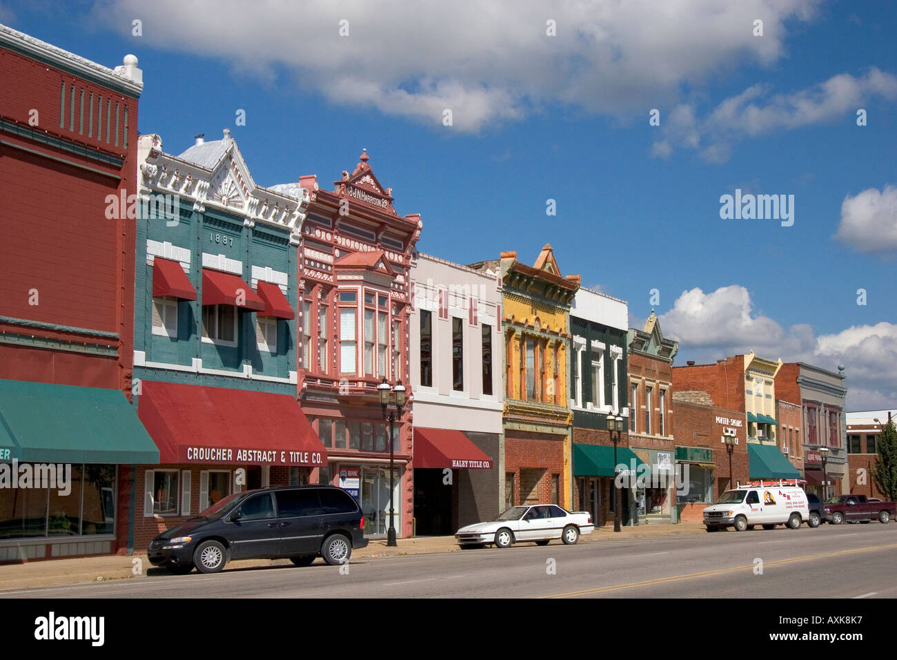 Main street with store fronts at Ottawa Kansas Stock Photo Alamy