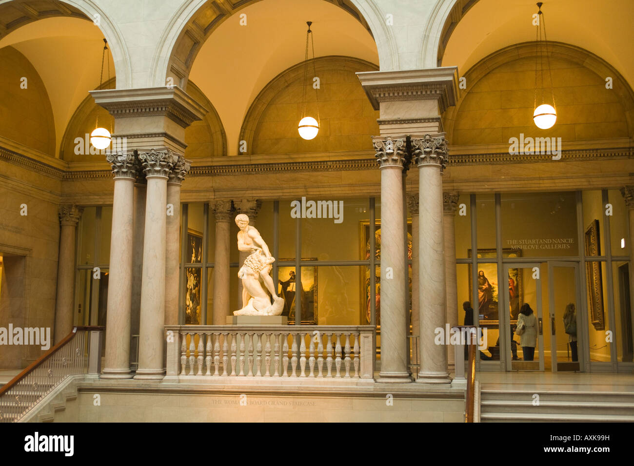ILLINOIS Chicago Sculpture on grand staircase landing interior of Art