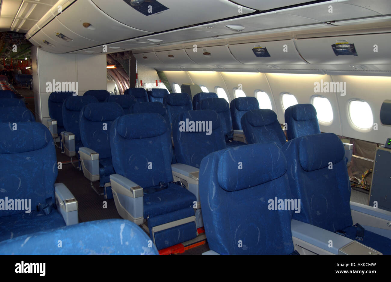 Airbus A380-800 cabin. Stock Photo