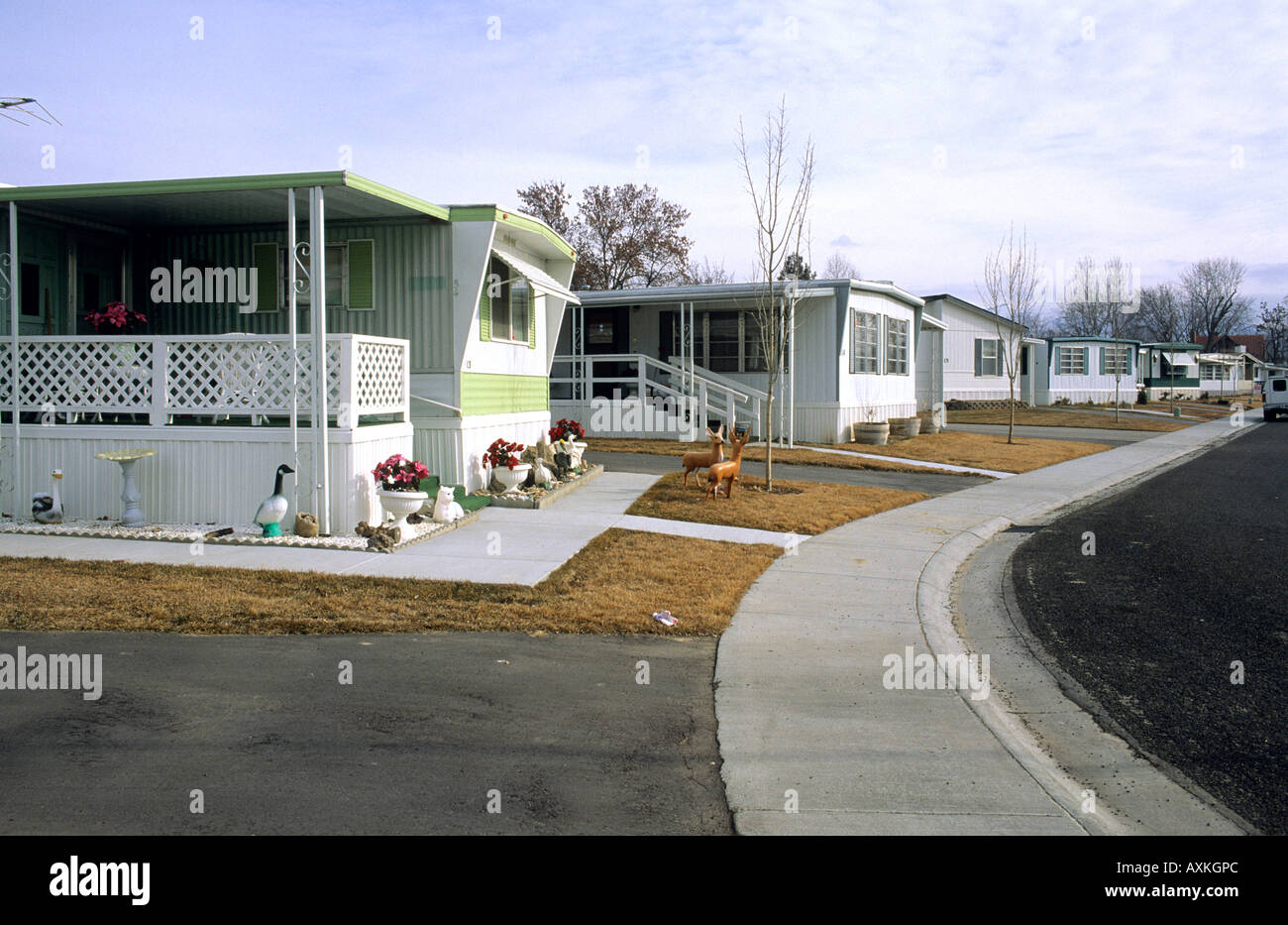 Mobile home trailer park in Boise Idaho Stock Photo