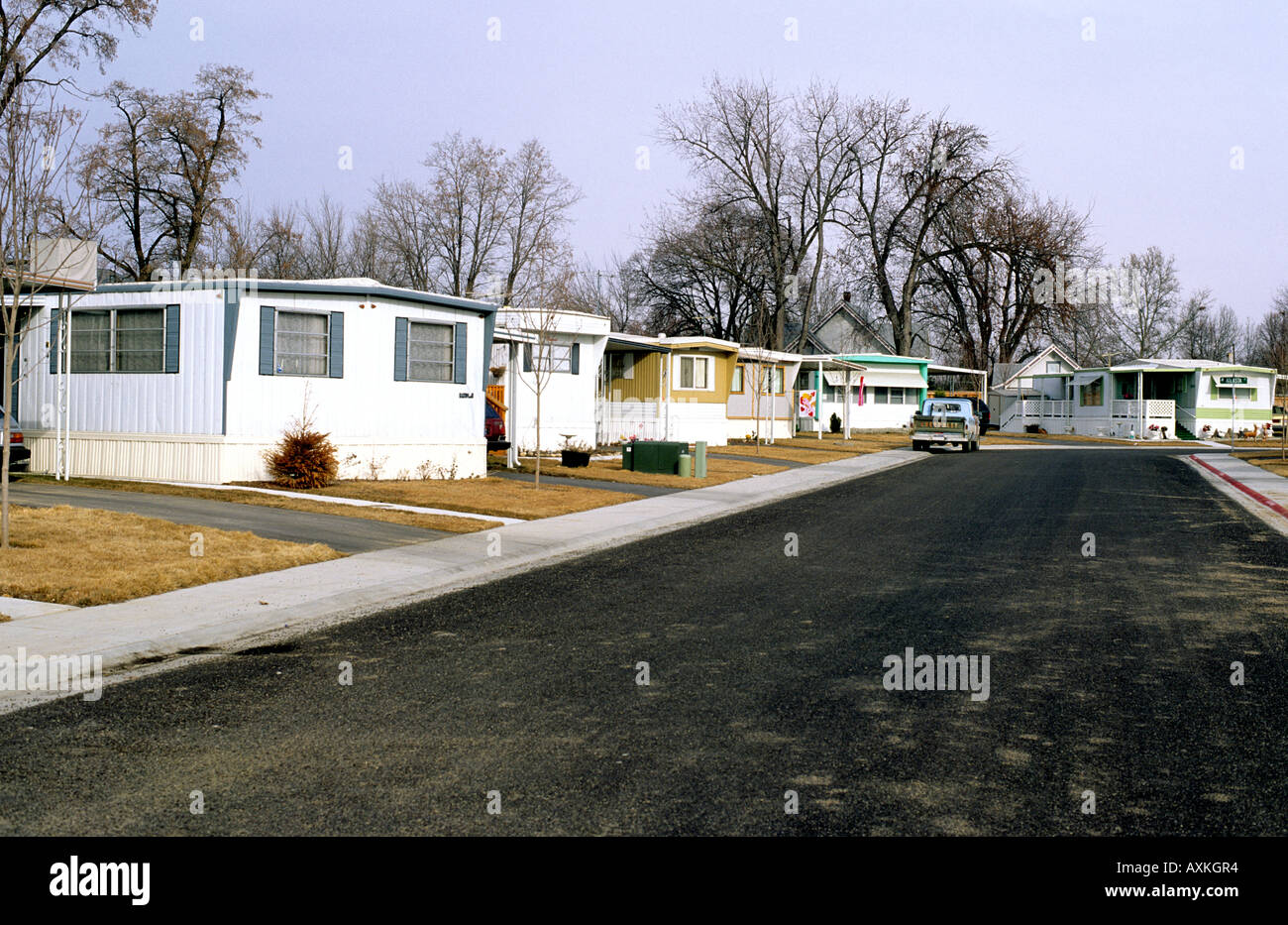 Mobile home trailer park in Boise Idaho Stock Photo