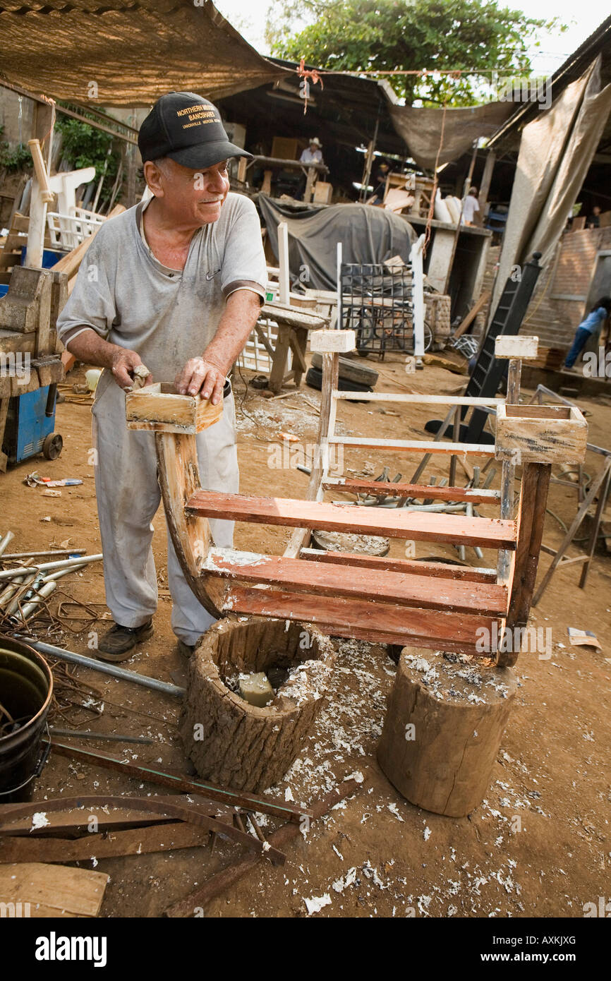 Man making furniture in Nahuizalco El Salvador Stock Photo Alamy