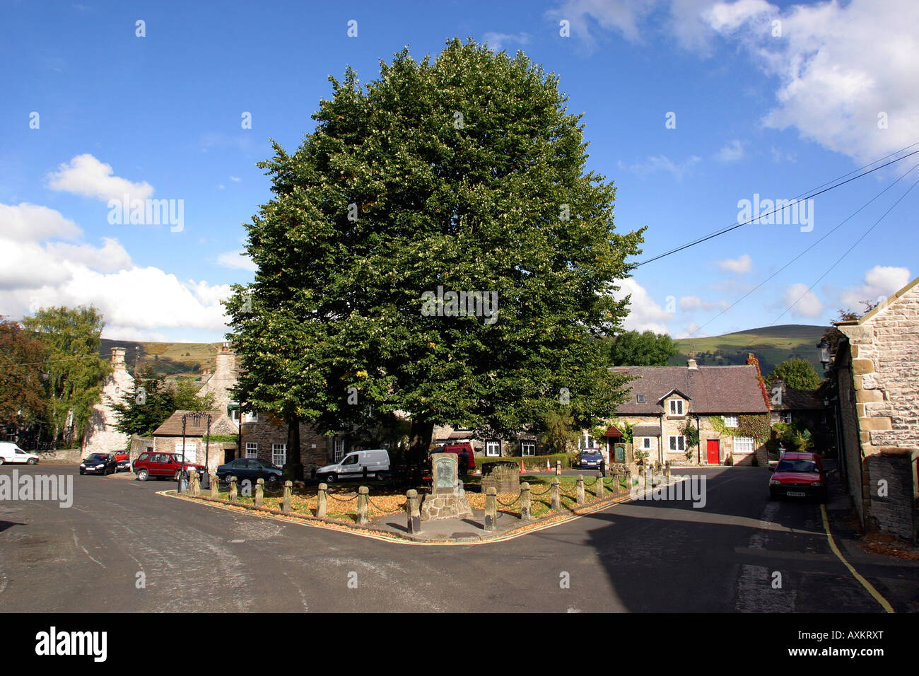 UK England Derbyshire Castleton the Market Place Stock Photo Alamy