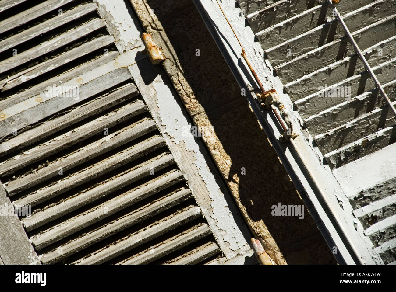 Stock photo of old wooden window shutters Stock Photo