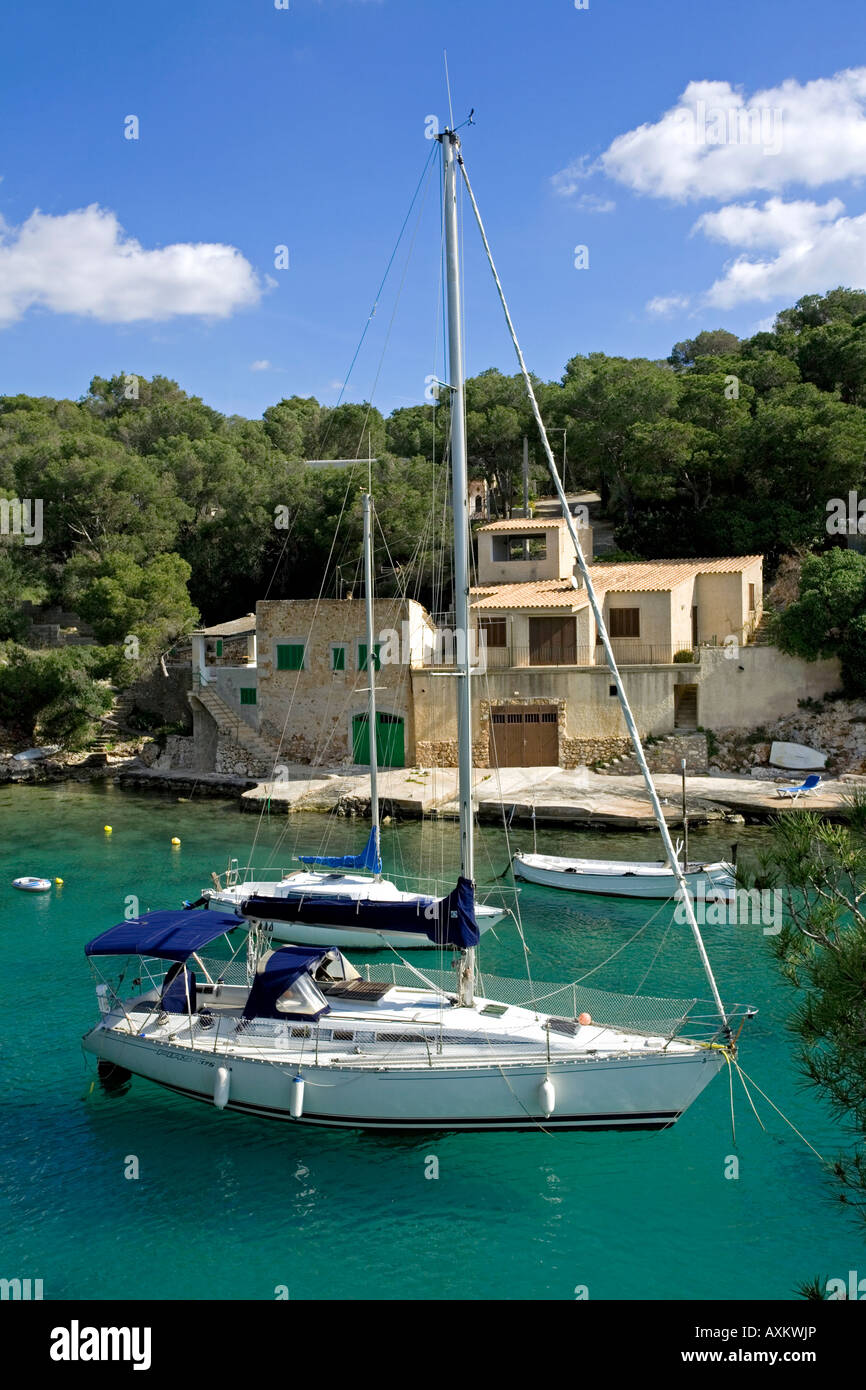 Sailing boat at Cala Figuera.Mallorca Island.Spain Stock Photo