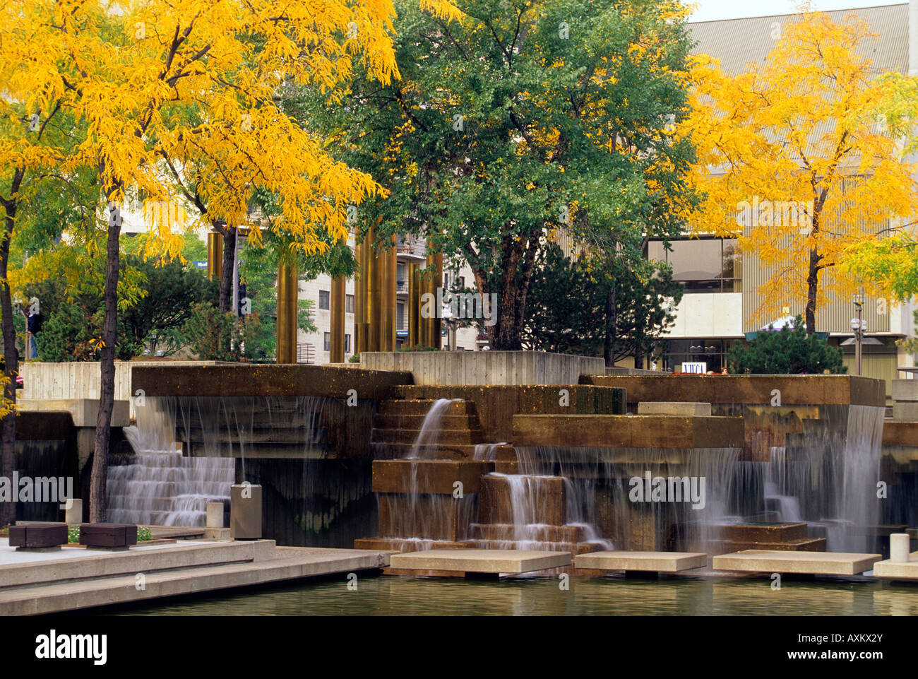 FOUNTAINS IN PEAVEY PLAZA, ADJACENT TO ORCHESTRA HALL IN DOWNTOWN