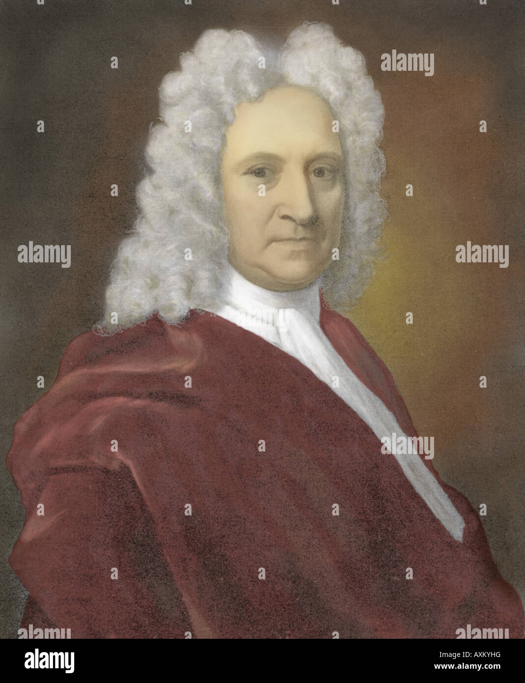 Astronomer Sir Edmund Halley (1656 - 1742). Stock Photo