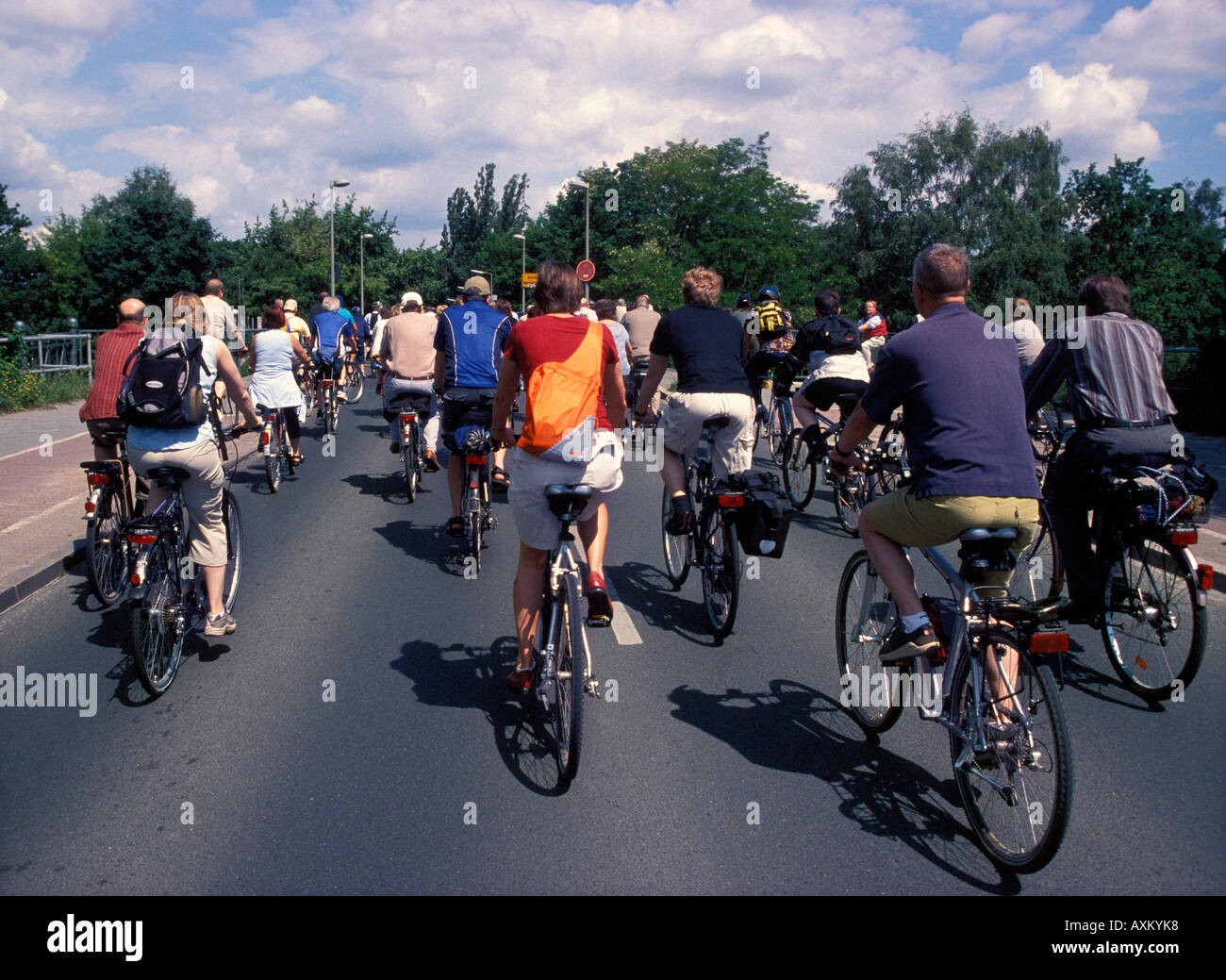 Berlin cyclists participating in the city s annual bicycle demonstration Stock Photo