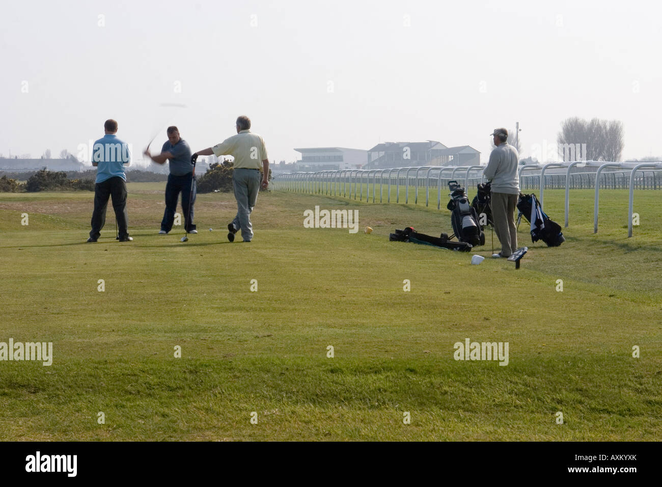 Golfers playing on Great Yarmouth & Caister Golf Course Stock Photo Alamy