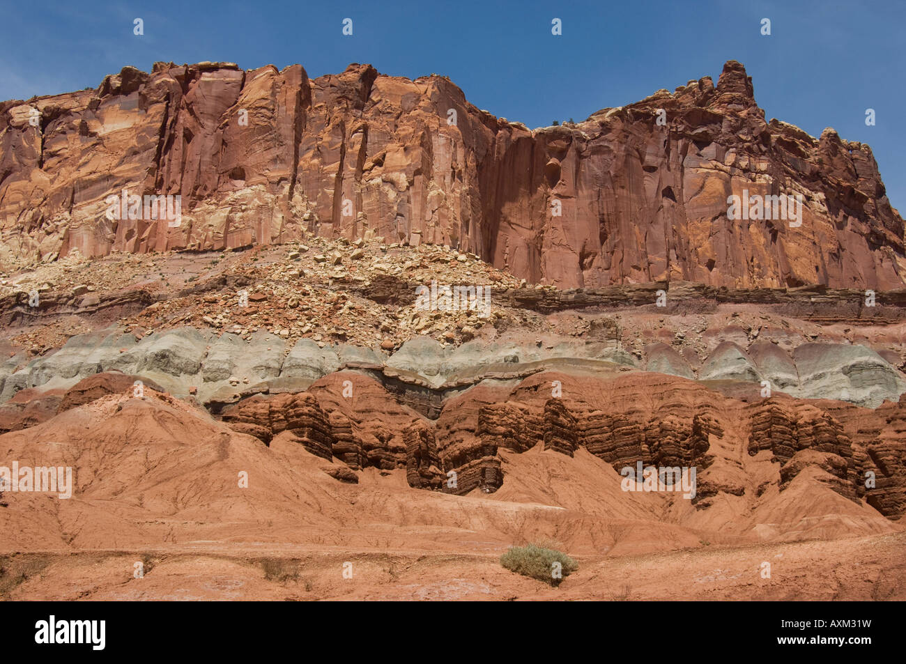 Rainbow Rocks, Waterpocket Fold, Capitol Reef Stock Photo