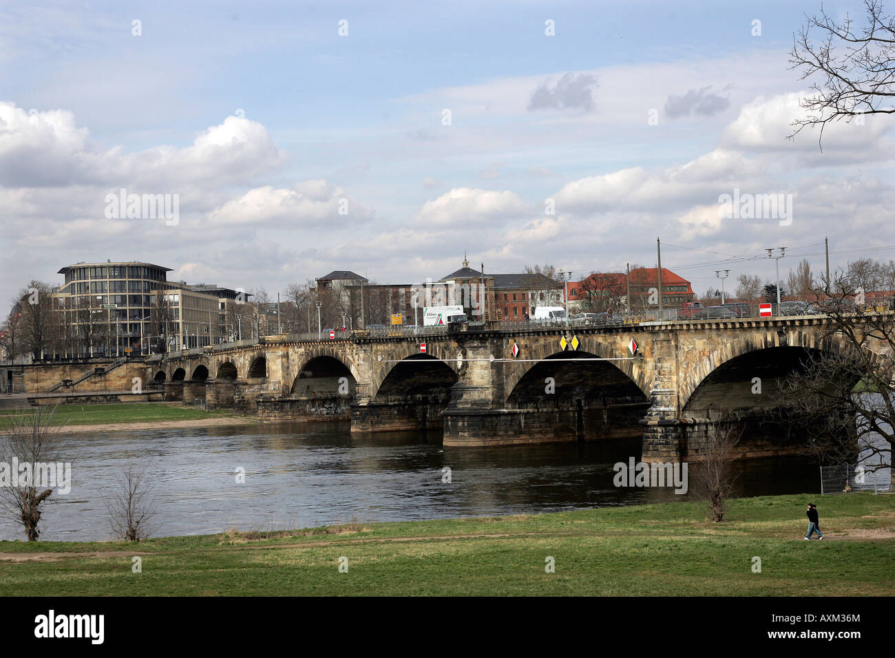 Albertbrücke bridge Dresden Stock Photo Alamy