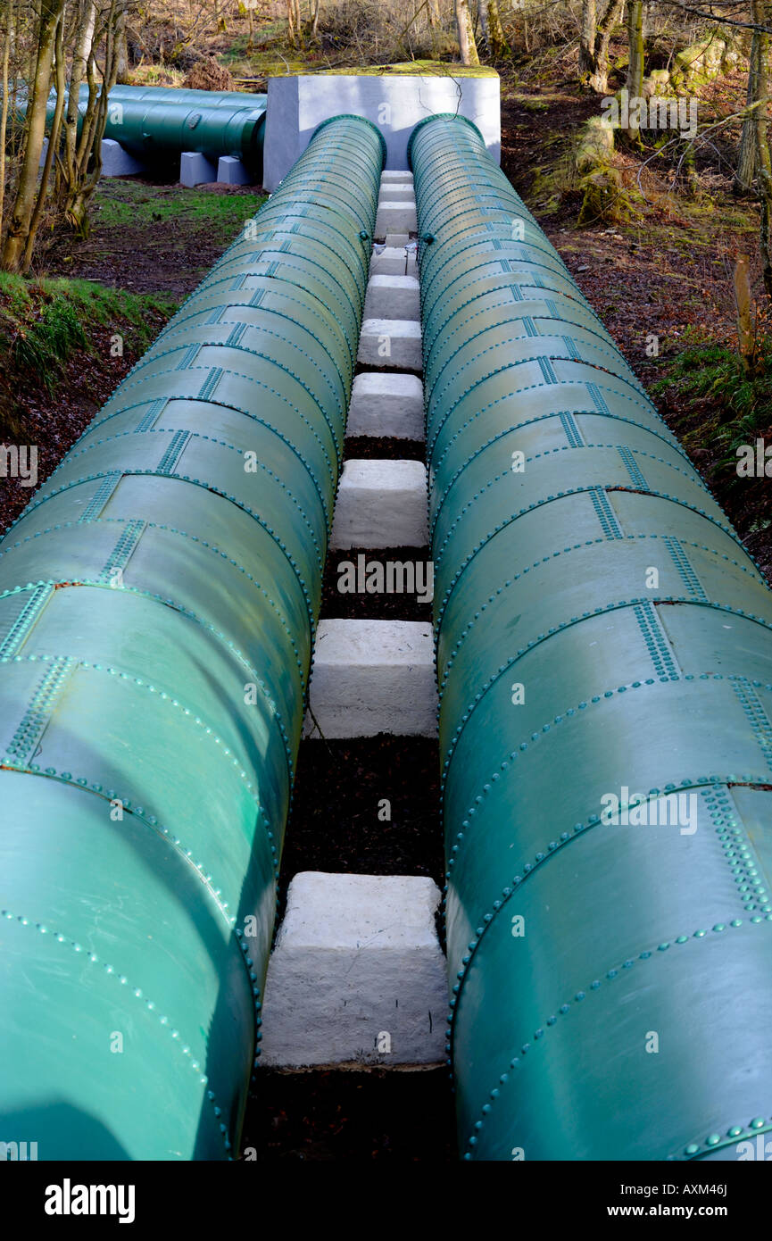 Water pipes at Bonnington HydroElectric Power Station, Lanarkshire