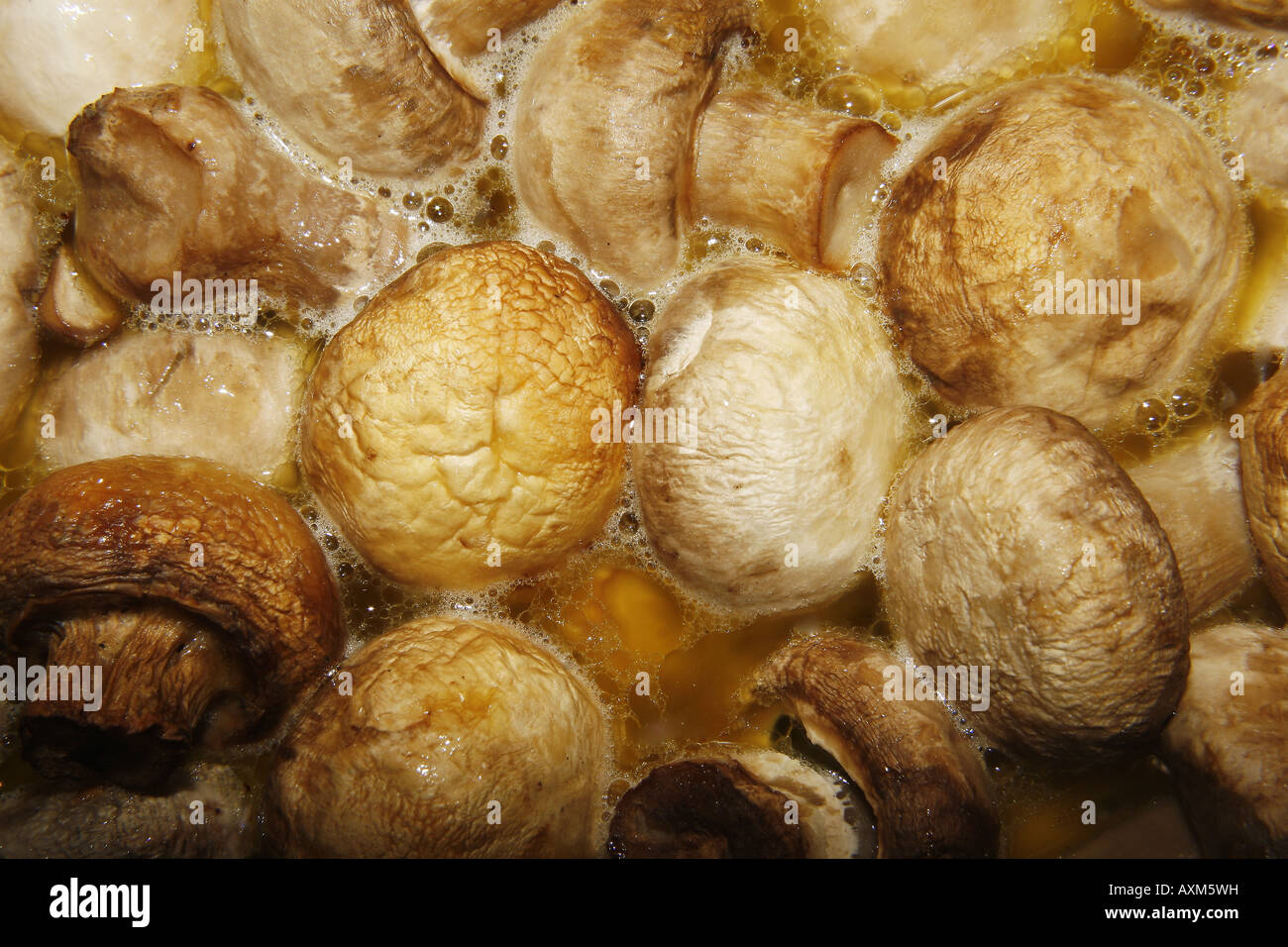 mushrooms cooking in butter Stock Photo Alamy