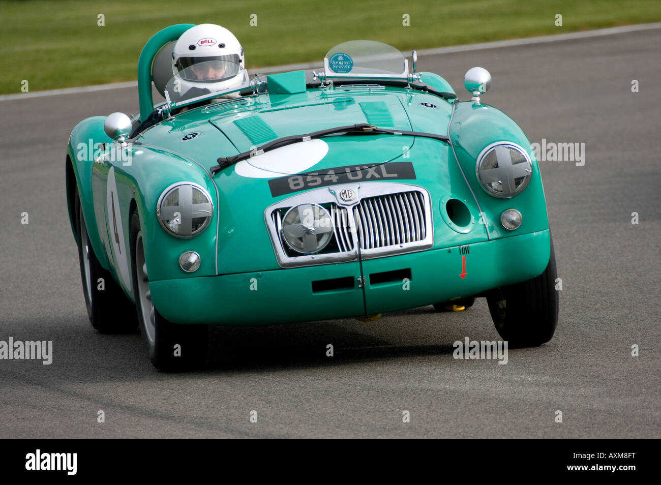 1956 MGA Mk1 during the GRRC sprint at Goodwood, Sussex, UK. Stock Photo