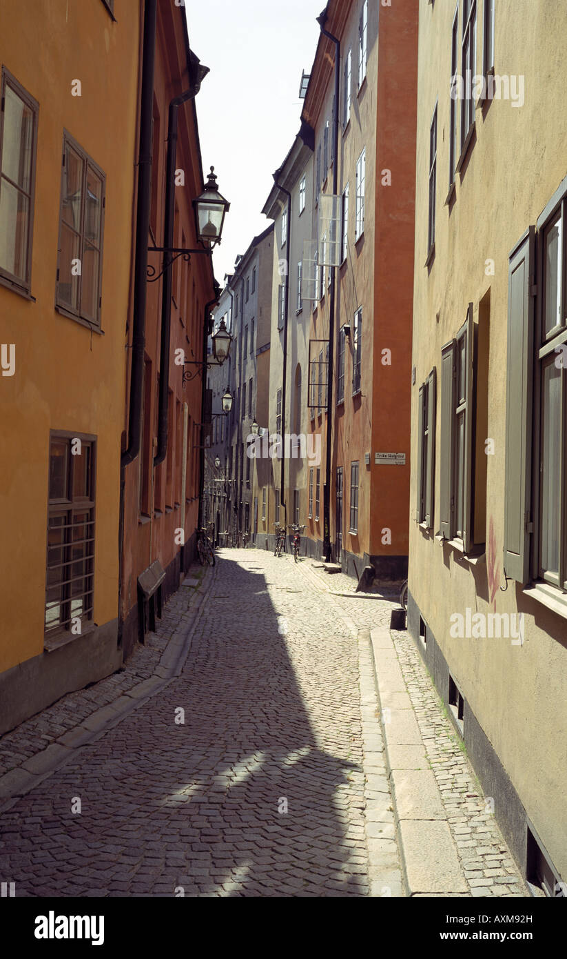 Sweden. Stockholm. Color facades and windows of Gamla Stan houses (old ...