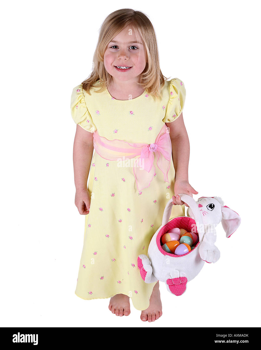 child with easter basket Stock Photo