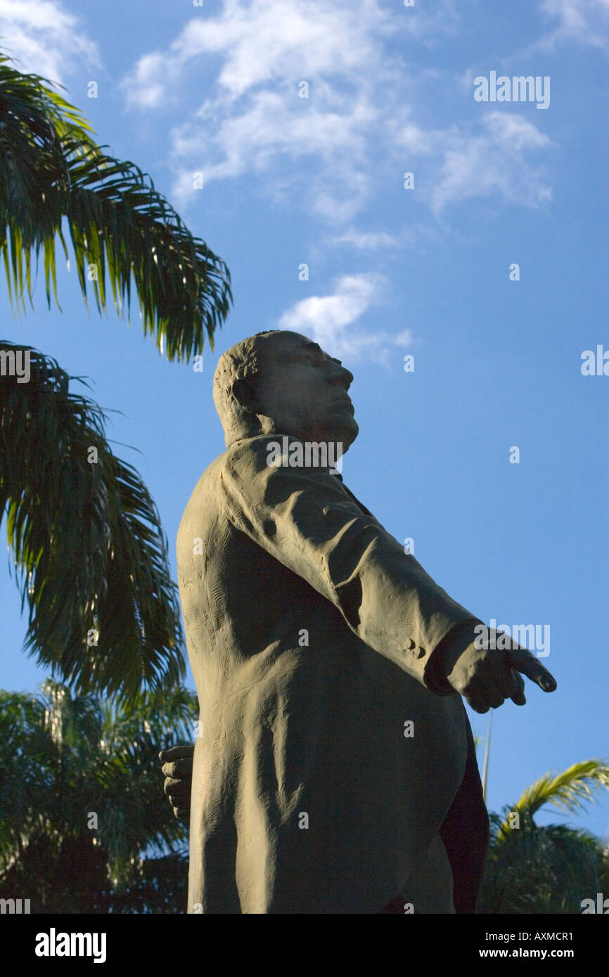 Statue of William Newton in Place d'Armes, Port Louis, Mauritius. Stock Photo